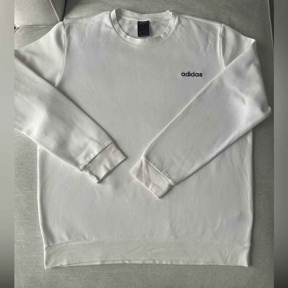 Adidas Classic White Crewneck Sweatshirt